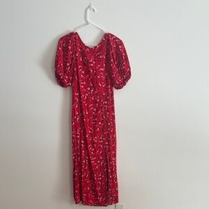 Flirty Red Floral Dress